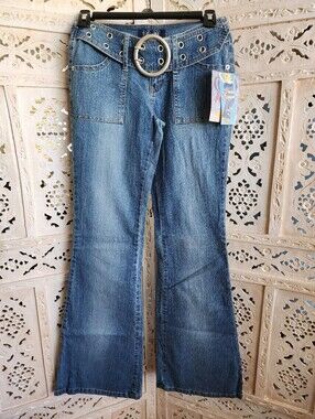 NWT Vintage Y2K Angels Stretch Hipsters, Low Rise Flared Denim Jeans- Size 1